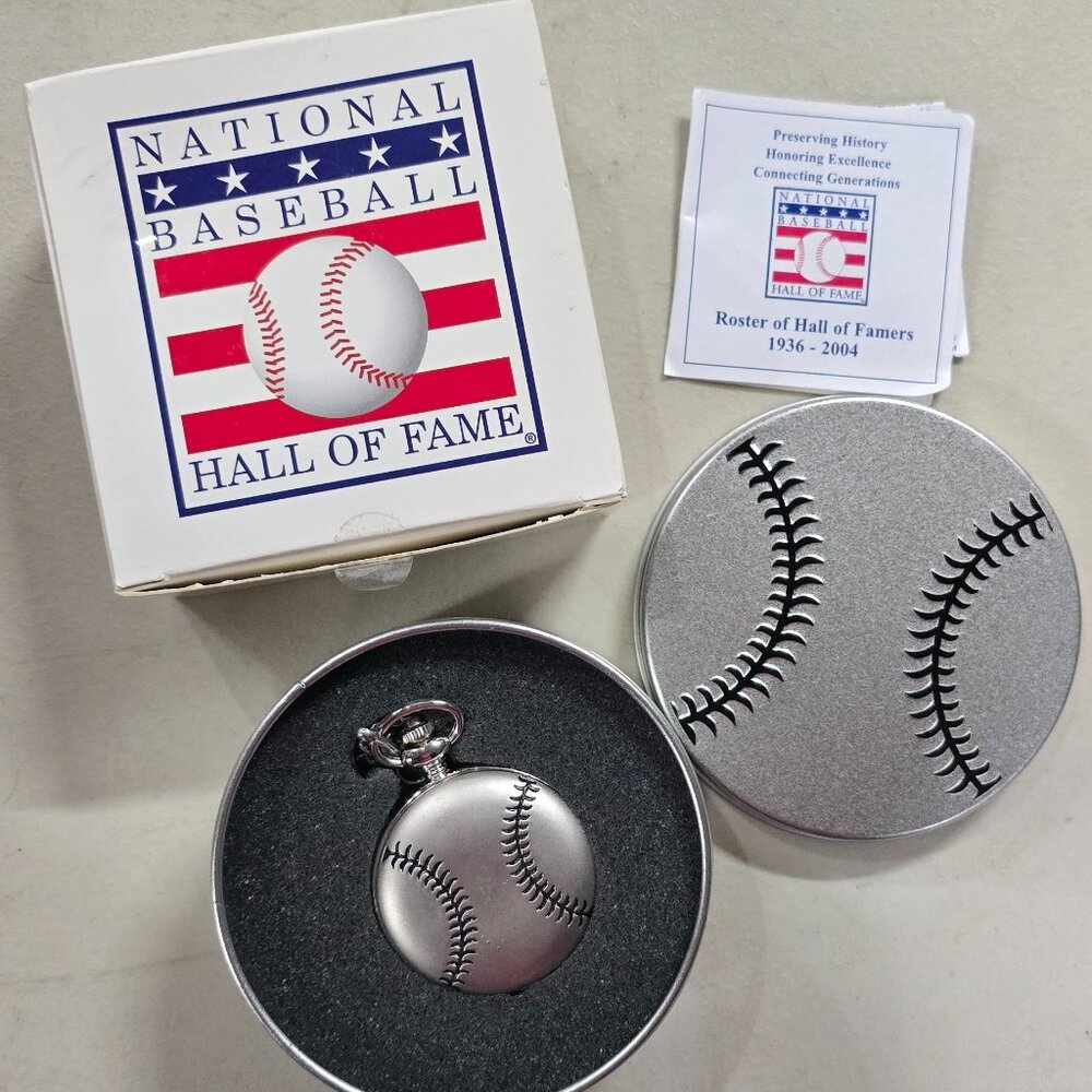 NATIONAL BASEBALL HALL OF FAME COMMEMORATIVE POCKET WATCH - 65TH ANNIVERSARY